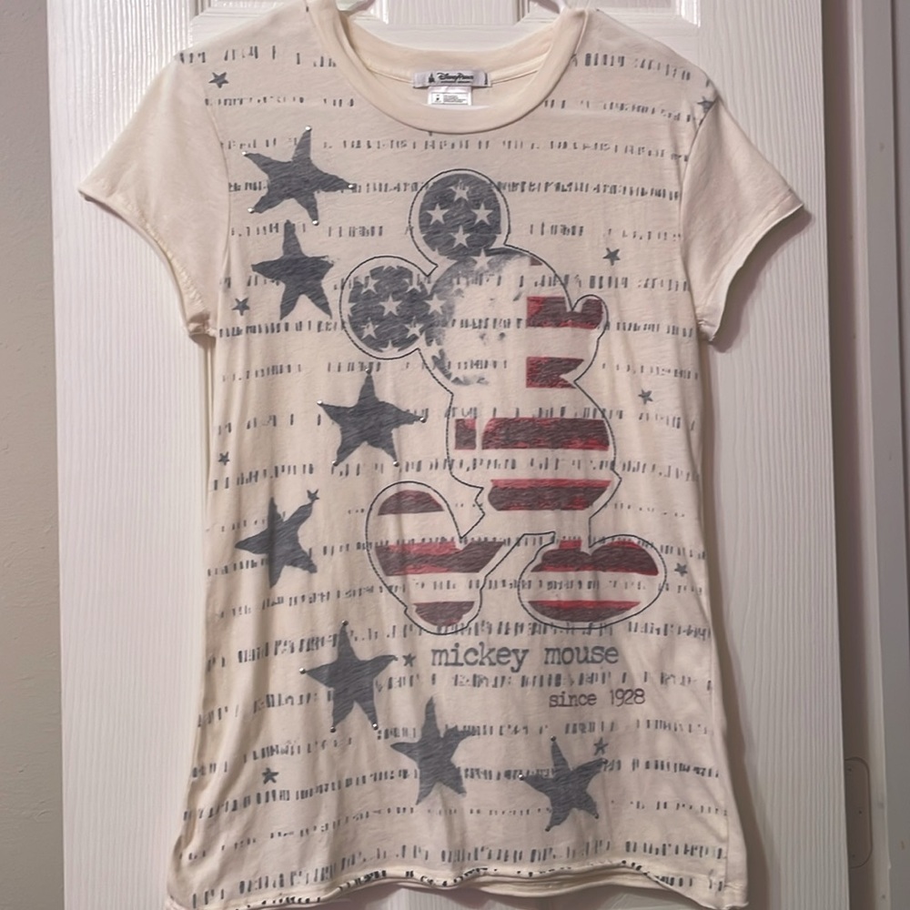Disney Parks Fourth of July Mickey Mouse Stars and Stripes Distressed Tee